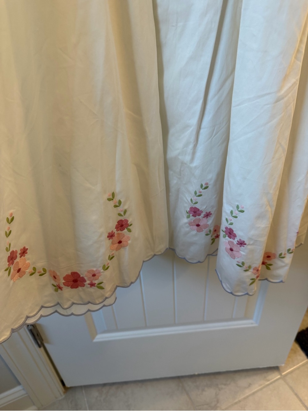 For Love & Lemons Tea Time White Midi Dress with Pink Floral Embroidery - Picture 12 of 15